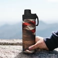 thumbnail image 7 of Uemuo Rustic American Flag Wood 18OZ Insulated Kettle, Sports Water Bottle, Stainless Steel Kettle, Vacuum Insulated Flask, Flip Lid Travel Mug, 7 of 7