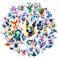 thumbnail image 1 of YEZDIX Multicolor Animal Fantasy Creatures Waterproof Stickers for Laptops Notebooks, 1 of 5