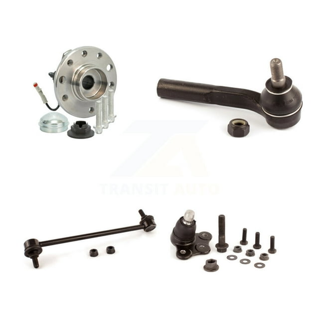 Transit Auto Front Right (Passenger Side) Hub Bearing Assembly Suspension Lower Ball Joint Outer Tie Rod End and Sway Bar Stabilizer Link Kit for Car 2008-2009 Saturn Astra K7T-104683