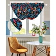 thumbnail image 3 of Waterfall Valances for Windows, Spring Floral Kitchen Sheer Valance Curtains, Modern Abstract Art Birds Rod Pocket Elegant Swag Valances for Living Room Bedroom, 47.2"x38.5", 1 Panel, 3 of 8