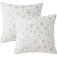 thumbnail image 6 of Wehilion Pillow Covers Soft Faux Fur Pillow Cases Covers with Silver Snowflake Glitter Cute Cushions for Couch Sofa Bed Girls Room, Christmas Set of 2 Decorative Throw, 6 of 13