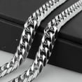 thumbnail image 3 of QQTDFG 9/11/13/16/19/21mm High Polished Silver Mens Chain Stainless Steel Curb Necklace-Silver-16mm-10.5inch bracelet, 3 of 4