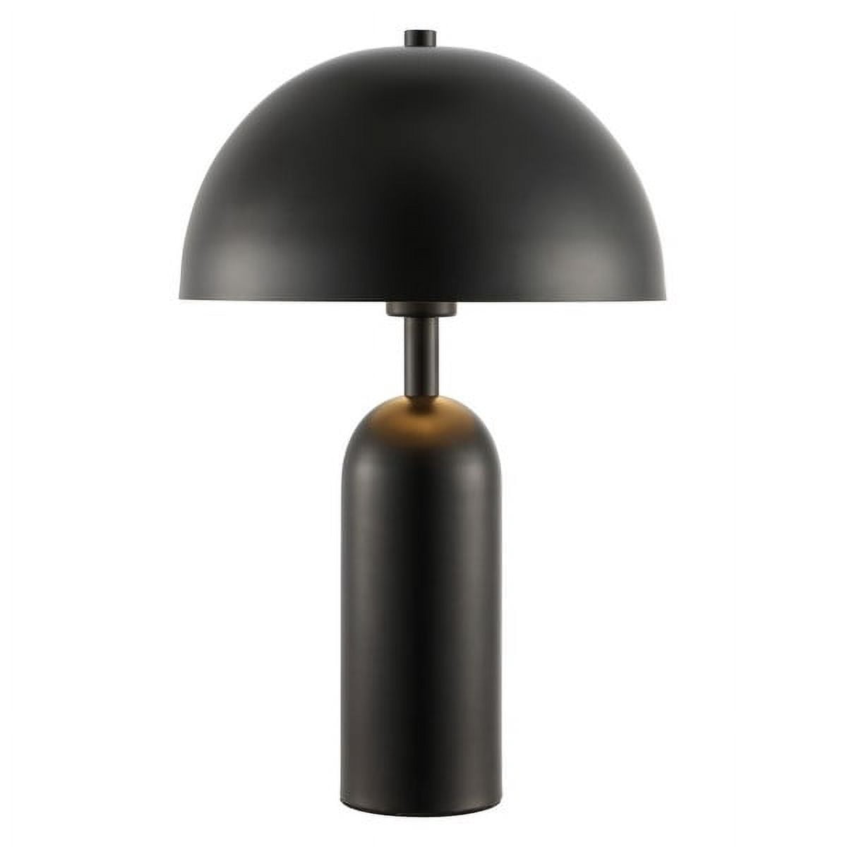 SAFAVIEH Ryler 19 in. Mid-century Black Metal Table Lamp with Black Shade