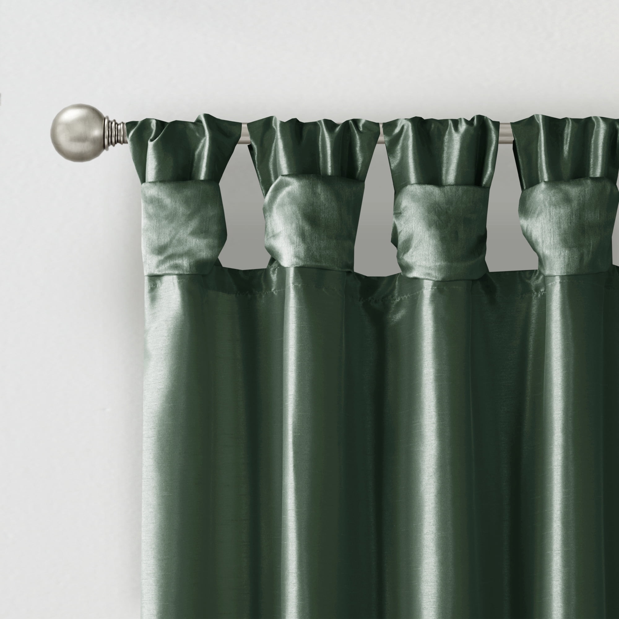 MAYEERTY 50x84" Twist Tab Lined Window Curtain Panel Living Room Green