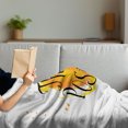 thumbnail image 3 of Wording Soft Flannel Fleece Throw Blanket, Color Splash with Dots and Positive Outlook on Life Words Watercolor Effect, Cozy Plush for Indoor and Outdoor Use, 60" x 80", Orange Black, by Ambesonne, 3 of 5