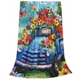 thumbnail image 2 of Balery Floral Truck Welcome Manta de Felpa Suave y Acogedora – Cobija de Franela Aterciopelada para Cama, Lavable y Cálida para Sofá, Mascotas, Transpirable-50"x40", 2 of 7