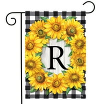 Briarwood Lane Sunflowers Monogram R Garden Flag