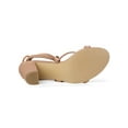 thumbnail image 5 of BLISSFUL STEP Mother's Day Women's Shoes Open Toe Lace Up Block Heel Strappy Heels Nude 7.5, 5 of 8