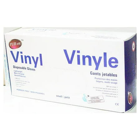 

VINYL DISPOSABLE GLOVES multi purpose powder free gloves small by Pur-est