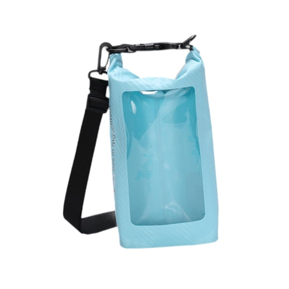 Bolsa impermeable para teléfono con cordón ajustable, bolsa deportiva para exteriores de 3 l, para kayak Azul claro