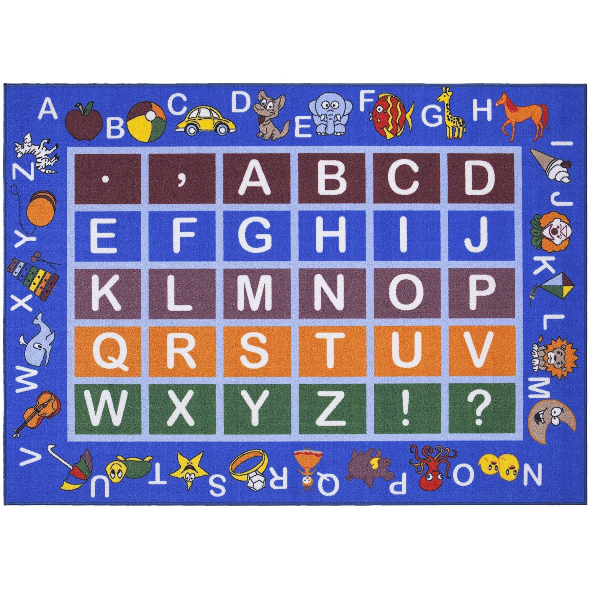 Ottomanson Jenny Collection Educational Alphabet Area Rug, 3'3