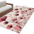 thumbnail image 2 of Pink Flowers 3'x5' Washable Rug, Spring Watercolor Botanical Floral Beige Non-Slip Area Rugs for Entryway Kitchen Classroom, StainResistant Dorm Throw Carpet, Low Pile Soft Indoor Floor Mat, 2 of 9