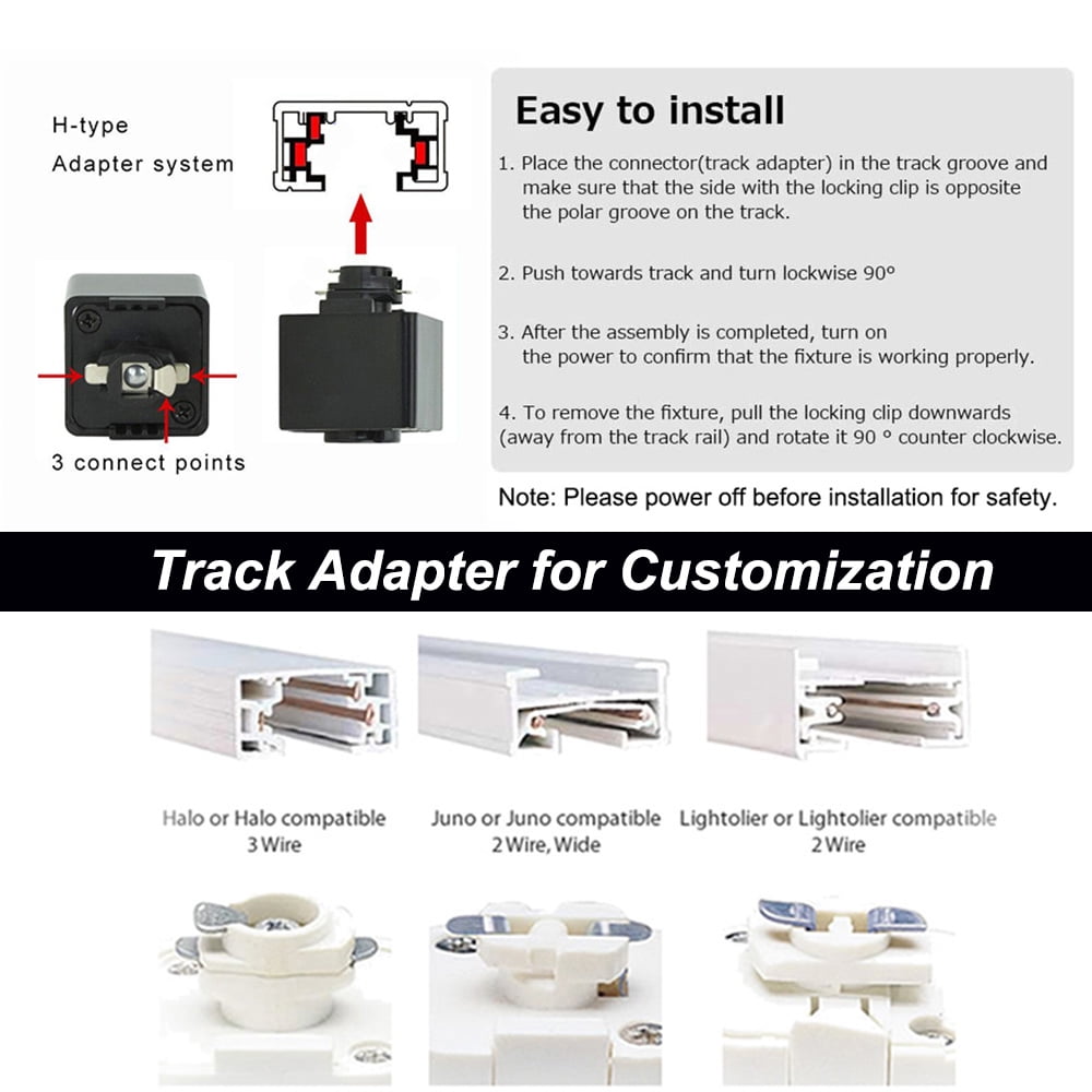 Kiven H-Type Track Lighting Light Fixture, 3-Light Tiffany Style Halo Track Pendant Lighting Fixtures, E26 Socket
