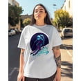 thumbnail image 3 of T Shirts for Women Short Sleeve Cotton Crewneck T-Shirt, Astronaut Skiing Sport Space Cartoon Tee Tops Casual Basic T-Shirts, XS-5XL White 3XL, 3 of 7