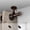 Bronze, variant on 1 in. Dia. Leo Ceiling Curtain Rod, Black - 160-240 in.
