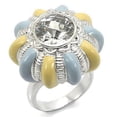 thumbnail image 1 of Rhodium Brass Ring with AAA Grade CZ, Clear - Size 10, 1 of 1
