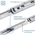 thumbnail image 5 of VADANIA VA1045 Drawer Slide, Chrome, Ball Bearing 3 Folds Full Extension, Side Mount, 100 Lb Load Capacity, 5 Pairs, 5 of 8