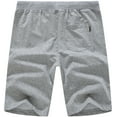 thumbnail image 2 of Tyhengta Mens Shorts Casual Comfortable Workout Shorts Drawstring Zipper Pockets Elastic Waist Lightgray 38, 2 of 8