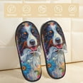 thumbnail image 2 of Fotbe Oil Painting Sunflower Puppy Pattern Women's Fuzzy Slippers Plush Slippers Fluffy Winter House Shoes Indoor and Outdoor-Large, 2 of 8