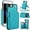 Green, variant on Crossbody Wallet Case for iPhone 7 8 Plus, RFID Blocking Zipper Handbag Purse Flip Cover, Kickstand Folio Case Card Slots Holder Wrist Strap Lanyard