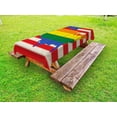 thumbnail image 1 of Pride Outdoor Tablecloth, USA American Flag with Rainbow Gay Marriage Nationwide Rights and Equality Theme, Decorative Washable Fabric Picnic Tablecloth, 58 X 104 Inches, Multicolor, by Ambesonne, 1 of 2