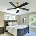 thumbnail image 5 of Sofucor 52-Inch Black Gold Wood Blade Ceiling Fan with LED Light and Remote Control - Modern, Farmhouse, Contemporary, 5 of 10