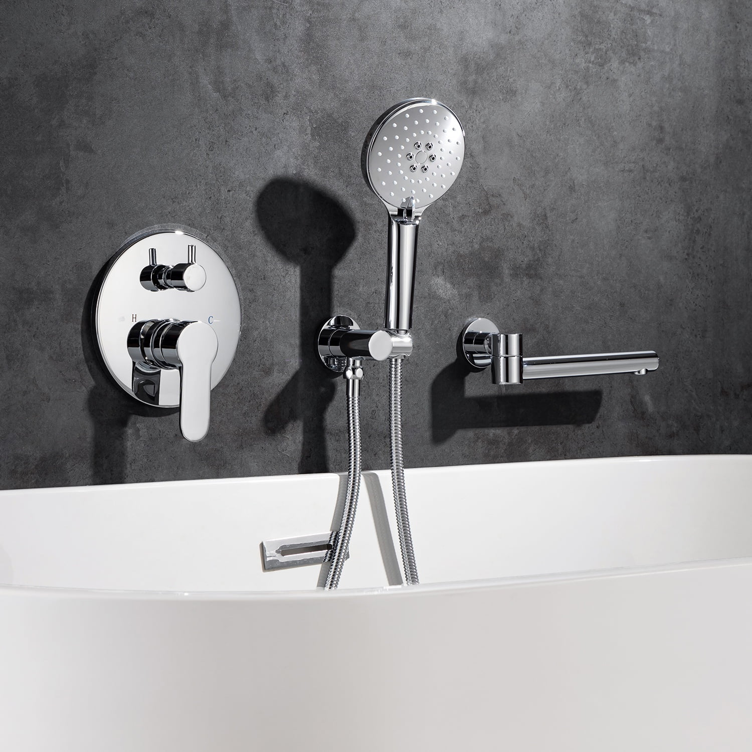 Rainlex One-Handle 1-Spray Setting Polished Chrome Bathtub Shower Faucet