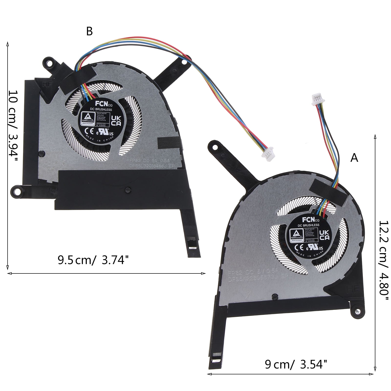 High-performance CPU GPU Cooling Fan Laptops Replacement Cooler 4 Pin Power Connector Compact-size used for FX507