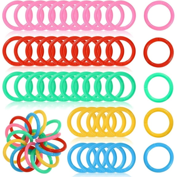 DIY.STORE 100 Pcs Binder Rings Plastic Book Rings Paper Rings Flashcard Rings Colored Loose Leaf Rings Cards Rings Office Supplies