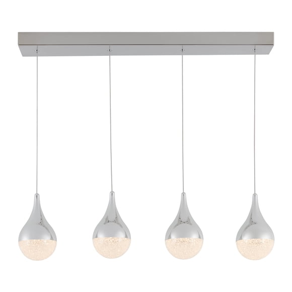 Artika Glitzer Modern LED Pendant Light Fixture, Chrome