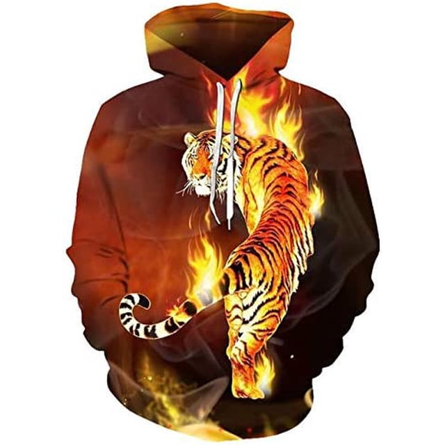 "Xishao Sudadera con Capucha De Llama Colorida para Hombre Y Mujer, Abrigo con Capucha 3D, Chaqueta Divertida Negra, Otoño E Invierno" Xishao ropa