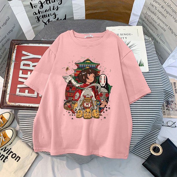 Hayao Harajuku camiseta de las mujeres estudio Ghibli Totoro Miyazaki Ullzang gráfico camiseta divertida de dibujos animados camiseta 90 Anime Top Tee mujerpangjing