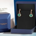 thumbnail image 5 of Gem Stone King 5.84 Ct Oval Green Malachite 18K Rose Gold Plated Silver Earrings, 5 of 6