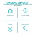thumbnail image 2 of 2 Pcs Braces Wall Mounted Bracket Stair Railing Brackets Stairway Hardware Handrail Bracket Handrail Support Handrail Holder, 2 of 3