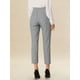 thumbnail image 5 of Pantalones de tobillo de trabajo de oficina trasera elásticos de cintura alta a cuadros de mujer Negro XS, 5 of 6