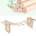thumbnail image 3 of Pet Bird Hamster Parrot Toy Climbing Ladder with Double Stand Platform, 3 of 8