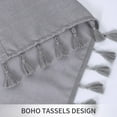 thumbnail image 4 of Modern Farmhouse Tassels Shower Curtain, Boho Rustic French Country Linen Blend Fabric Shower Curtain with Tassels for Bathroom 72Wx72L Grey, 4 of 7