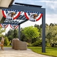 thumbnail image 2 of Qocolhg 1.5x3Ft American Bunting Flag 4th of July Stars Bunting Banner Patriotic Decorations Pleated Half Fan Flags Decor Outdoor Outside Porch Garden Window Independence Memorial Veterans Day, 2 of 5