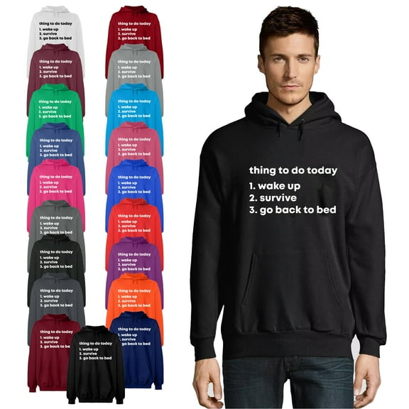 OXI Hoodie Sweatshirt - Thing To Do Today Wake Up, Basic Casual Hoodie for Men's and Women Fleece Hoodie Long Sleeve - Purple 3X-Large