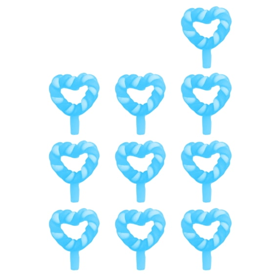 Yoone 10Pcs Resin Accessories Glow in The Dark Heart/Animal Shaped Lollipop Resin Figurine Crafts for Home Decoration