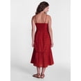 thumbnail image 3 of Time and Tru Women's Sleeveless Eyelet Cotton Midi Dress, Rustic Red, Sizes XS-XXXL, 3 of 5