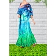 thumbnail image 4 of HAPPY BAY Women's Summer African Beach Maxi Plus Size Caftan Casual Slit Dress Loungewear Dashiki Dresses for Women 2X-3X Bright Turquoise, Grass, 4 of 5