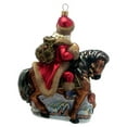 thumbnail image 2 of Santa Claus Riding on a Horse Polish Blown Glass Christmas Ornament Decoration, 2 of 2