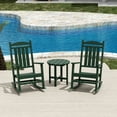 thumbnail image 7 of WestinTrends Malibu Classic 3 Piece Outdoor Rocking Chairs Set, All Weather Poly Lumber Adirondack Rocker Bistro Set Patio Deck Porch Chairs Set of 2 with Side Table, Dark Green, 7 of 7