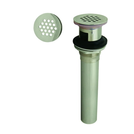 

Westbrass Grid Strainer Lavatory Drain with Overflow Holes - Exposed in Satin Nickel