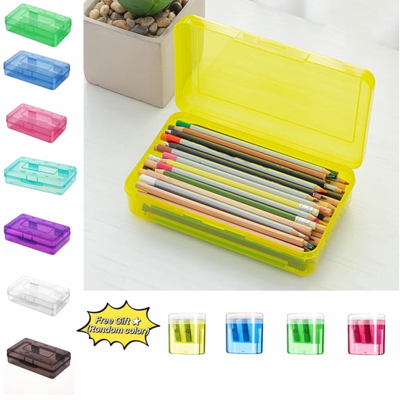 Kyusrd Pencil Boxes Large Capacity Pencil Case Boxes Hard Pencil Case Crayon Box with Snap-tight Lid Pencil Box