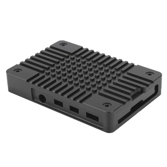 Carcasa de aleación de aluminio Carcasa de metal CNC ultrafina para Raspberry Pi 4 Modelo B Mejor refrigeración (negro)