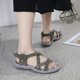 thumbnail image 5 of Sandalias Casuales Verano para La Playa Zapatos Planas Bohemias Puntera Abierta Cómodas Con Soporte El Mujeres, 5 of 9