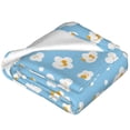 thumbnail image 2 of Bixox Fleece Blanket Blue Popcorn Pattern Super Soft Double-Sided Microfiber Flannel Blanket for Sofa, Bed, Couch, Suitable for All Seasons - 50"x40", 2 of 5