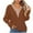 Coffee, variant on lmcalzta Sweaters for Women Hollow Cable Knit V Neck Pullover Tops Long Sleeve Casual Trendy Blouses